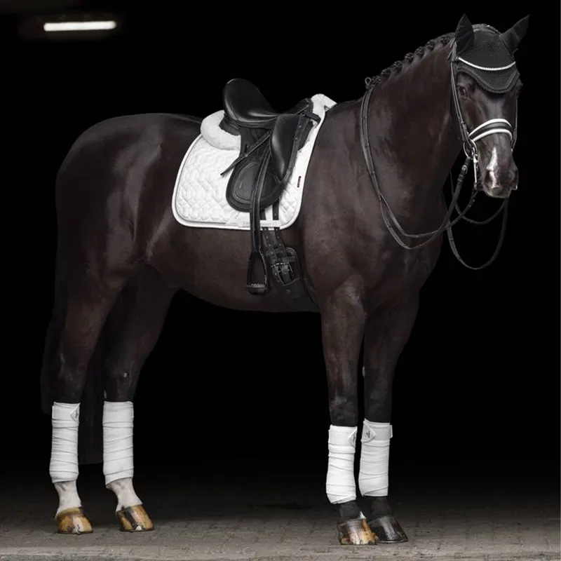 LeMieux Crystal Suede Dressage Pad - White-1