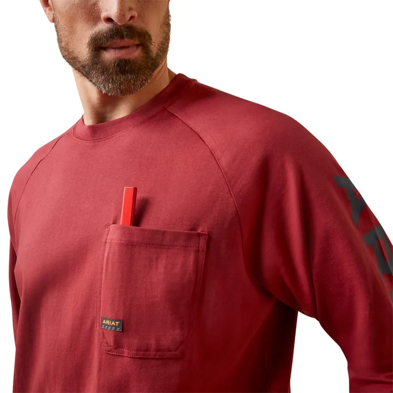 Ariat Men's Rebar Cotton Strong Graphic Top - Brick Red-4