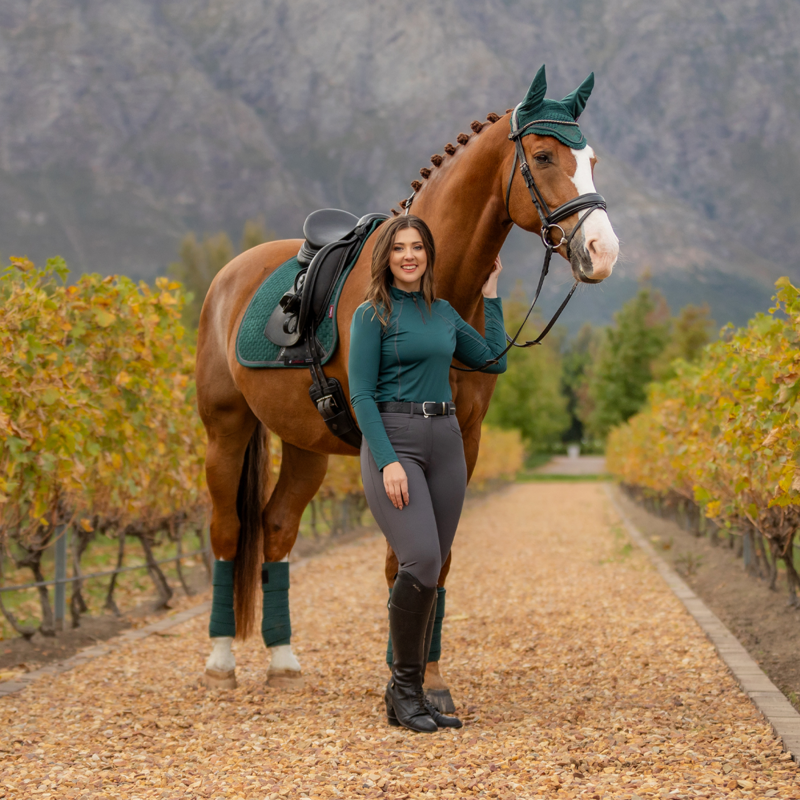 LeMieux Suede Dressage Square - Spruce-2