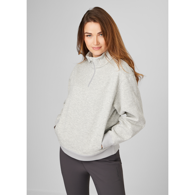 LeMieux Kali Quarter Zip Sweater - Grey Marl-5