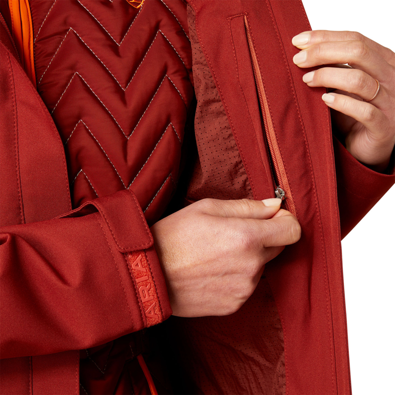 Ariat Women's Coastal Waterproof Jacket - Fired Brick-4