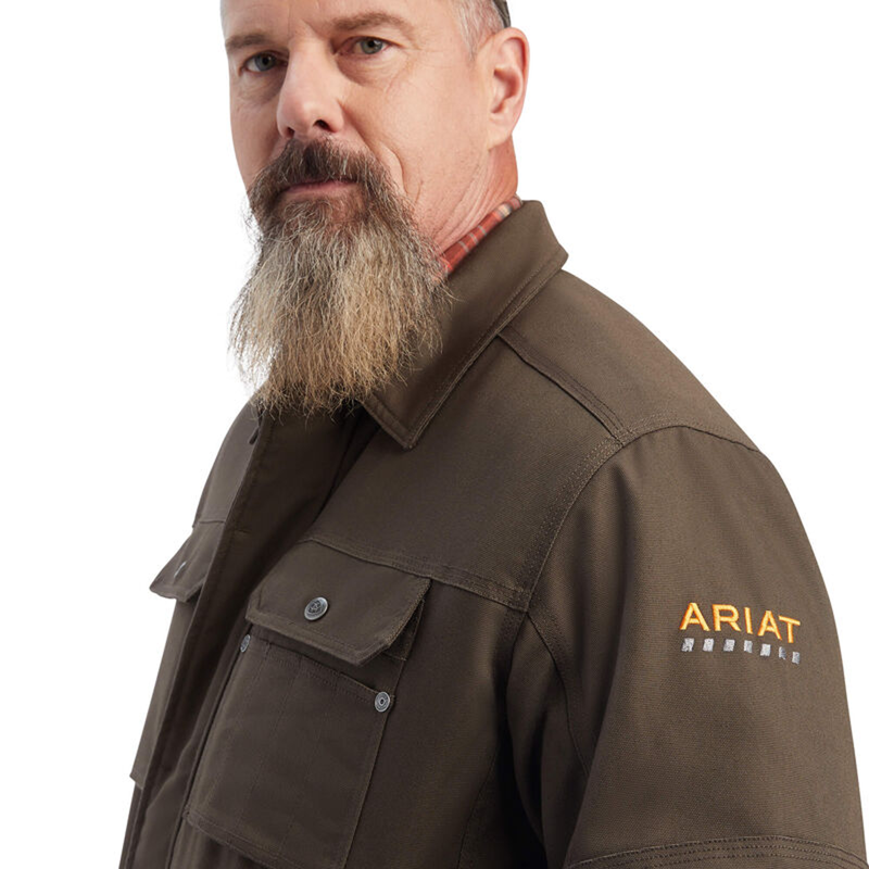 Ariat Men's Rebar DuraCanvas Sherpa-Lined Coat - Wren-3