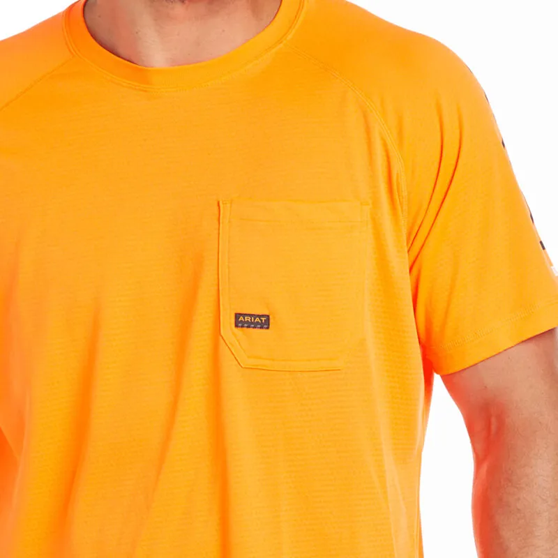 Ariat Men's Rebar Heat Fighter T-Shirt - Neon Orange-3