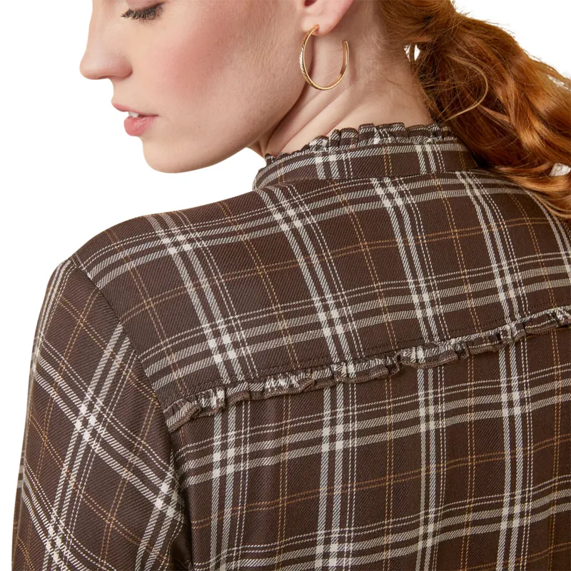 Ariat Women's Clarion Blouse - Mole Plaid-3