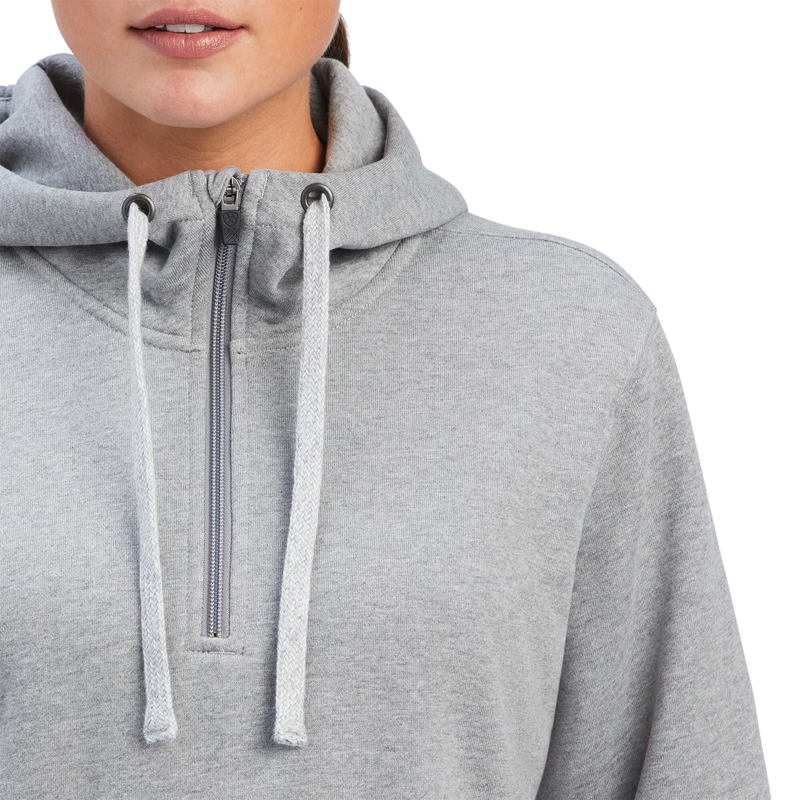 Ariat Women's Rebar Skill Set 1/2 Zip Hoodie - Heather Grey-3