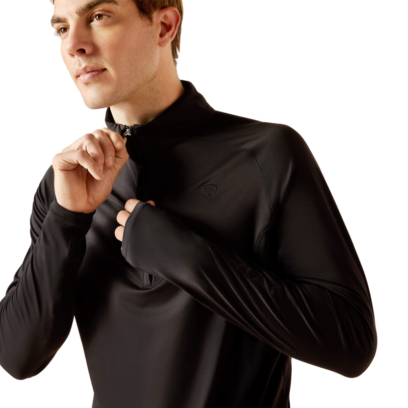 Ariat Men's Lowell 1/4 Zip LS Base Layer - Black-3