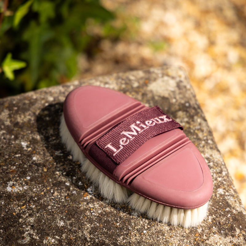 LeMieux Flexi Goat Hair Body Brush - Orchid-3
