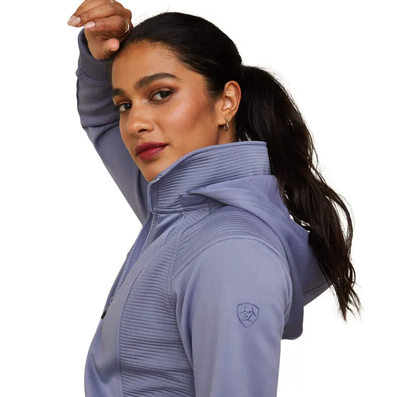 Ariat Women's Wilde Full Zip Sweatshirt - Dusky Granite-4