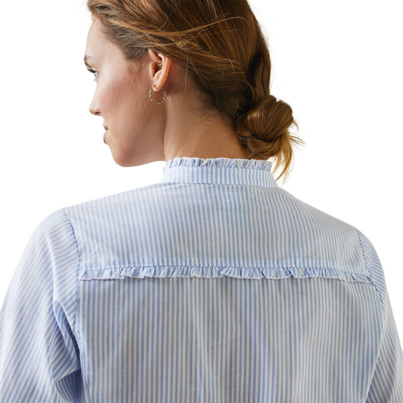 Ariat Women's Clarion Blouse - Powder Blue Stripe-4
