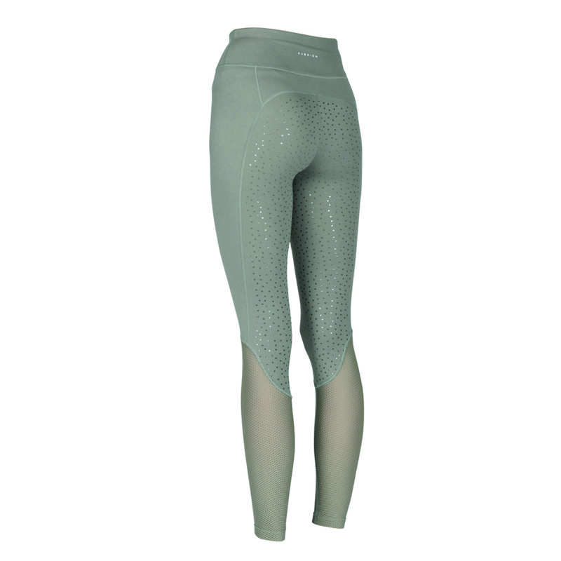 Aubrion Rhythm Mesh Riding Tights - Olive-1