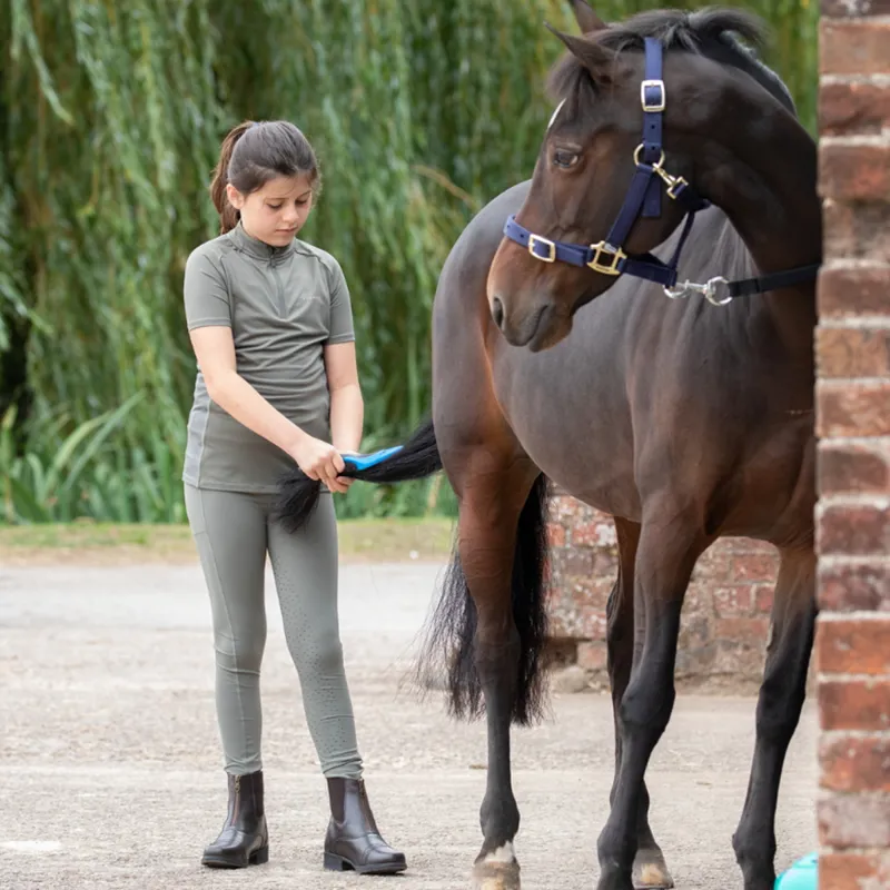 Aubrion Young Rider Revive Short Sleeve Base Layer - Olive-1