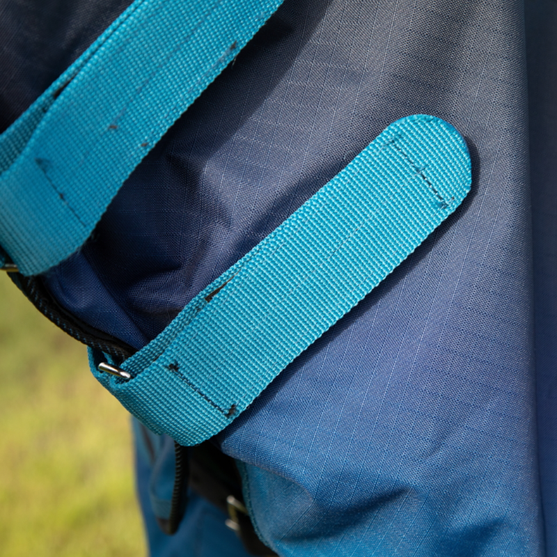 Shires Tempest Original Lite Turnout Combo Rug - Blue Skeleton-2