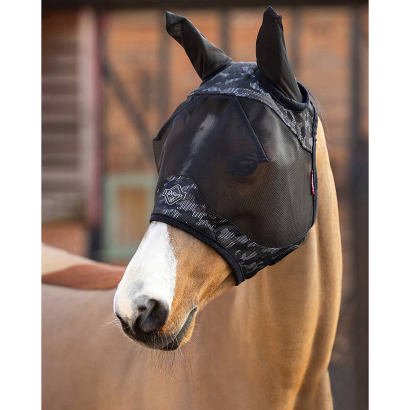 LeMieux Visor-Tek Half Fly Mask - Camo Brown-1