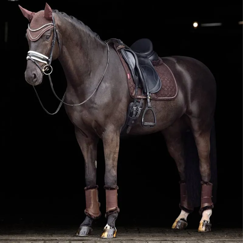 LeMieux Crystal Suede Dressage Pad - Brown-1