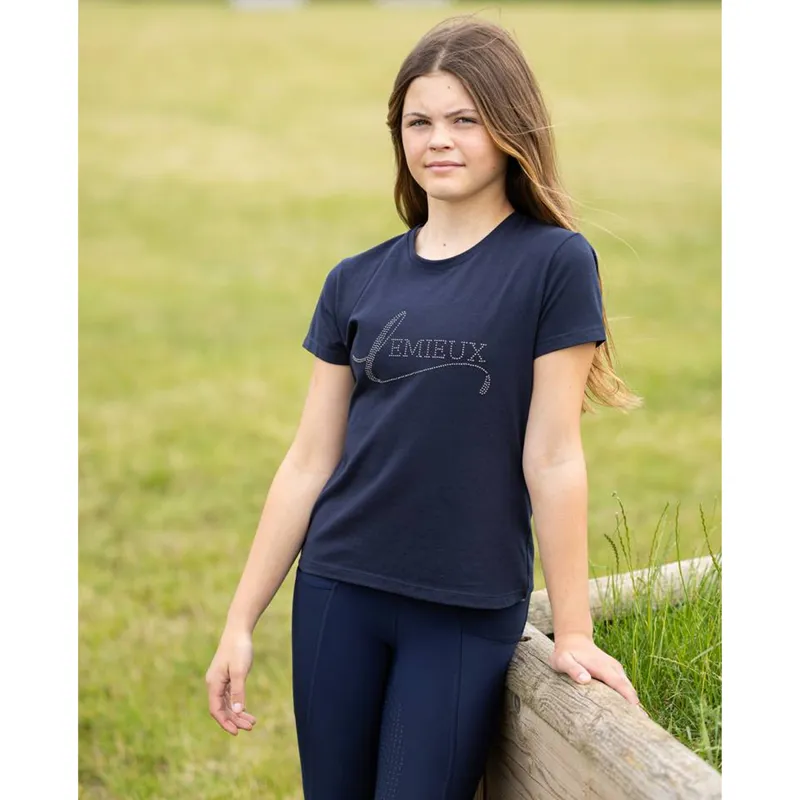 LeMieux Young Rider Diamante T-Shirt - Navy-3