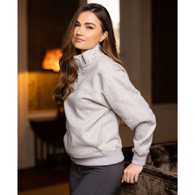 LeMieux Kali Quarter Zip Sweater - Grey Marl-7