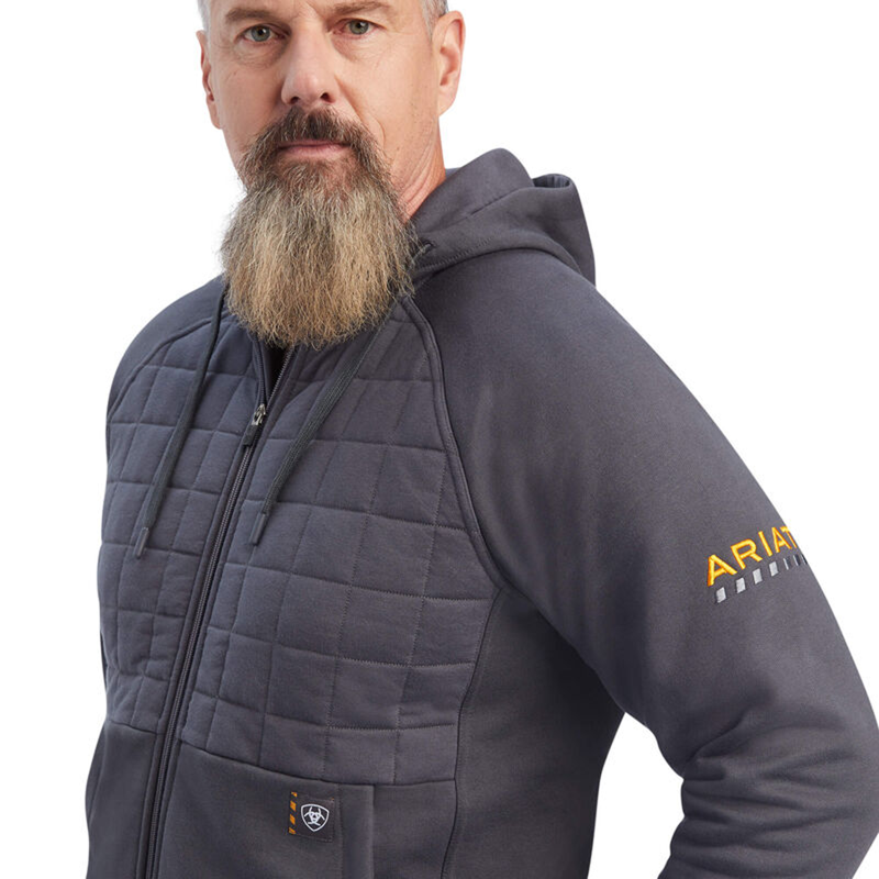 Ariat Men's Rebar Regulator Full Zip Hoodie - Rebar Grey-2
