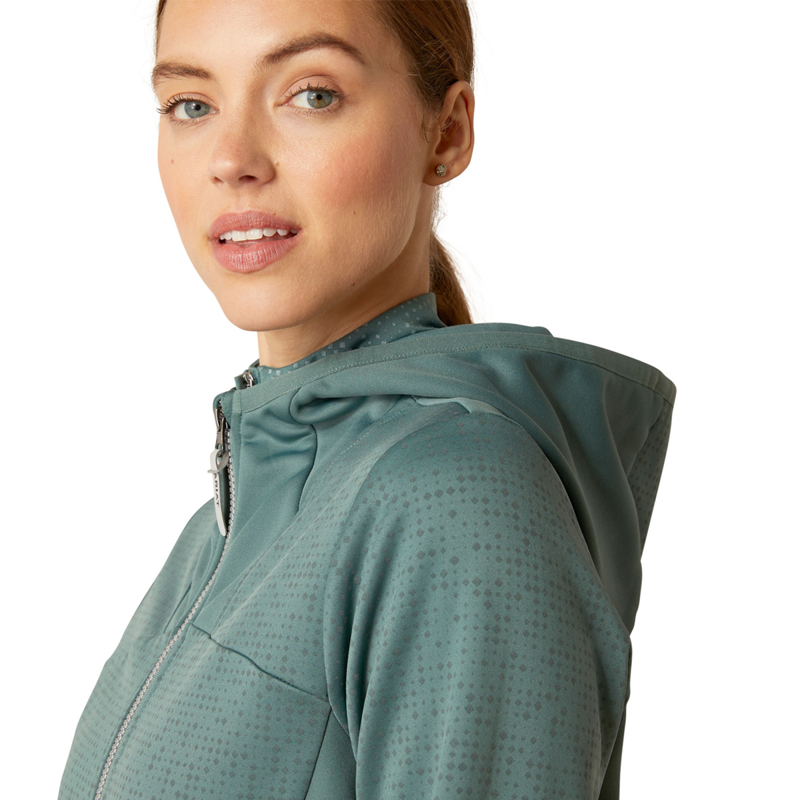 Ariat Women's Lumina Full Zip Sweatshirt - Silver Pine-2