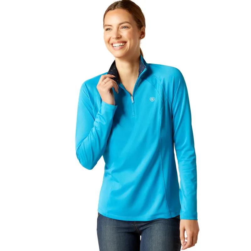 Ariat Women's Sunstopper 2.0 1/4 Zip Base Layer - Hawaiian Surf