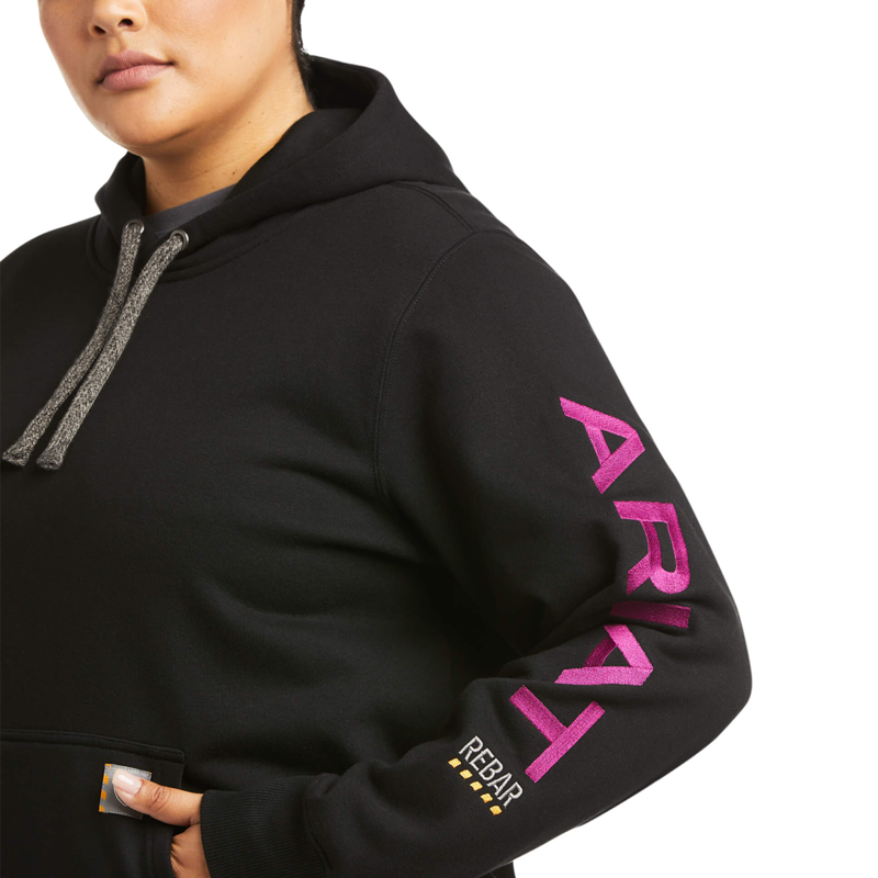 Ariat Women's Rebar Graphic Hoodie - Black/Purple-2