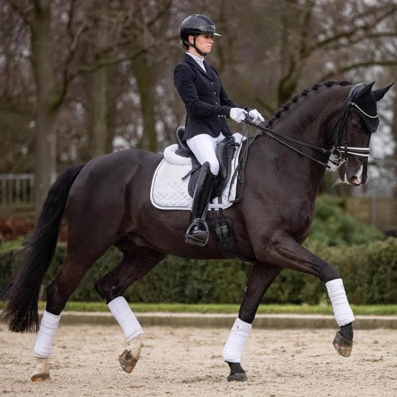 LeMieux Crystal Suede Dressage Pad - White-2