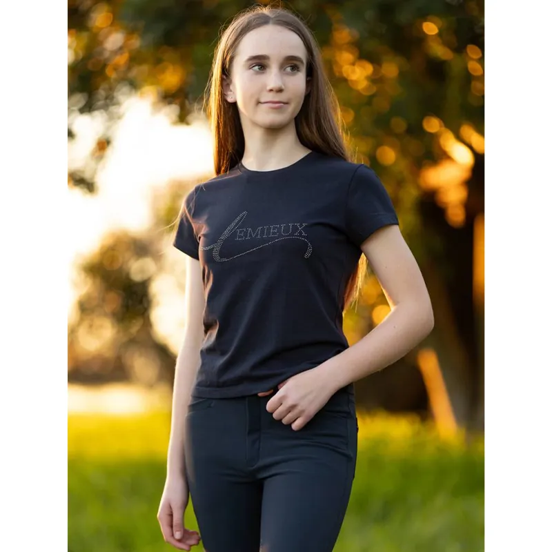 LeMieux Young Rider Diamante T-Shirt - Navy-2
