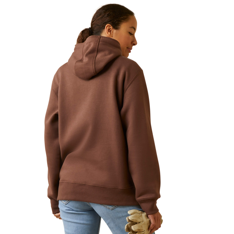 Ariat Women's Rebar Skill Set 1/2 Zip Hoodie - Peppercorn-1