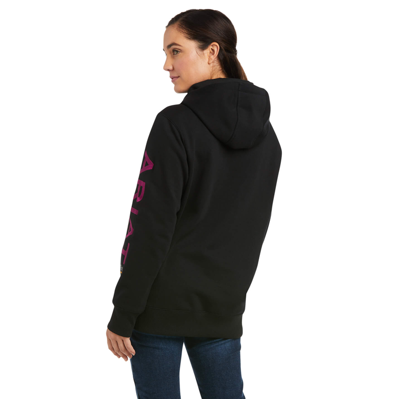 Ariat Women's Rebar Graphic Hoodie - Black/Purple-1