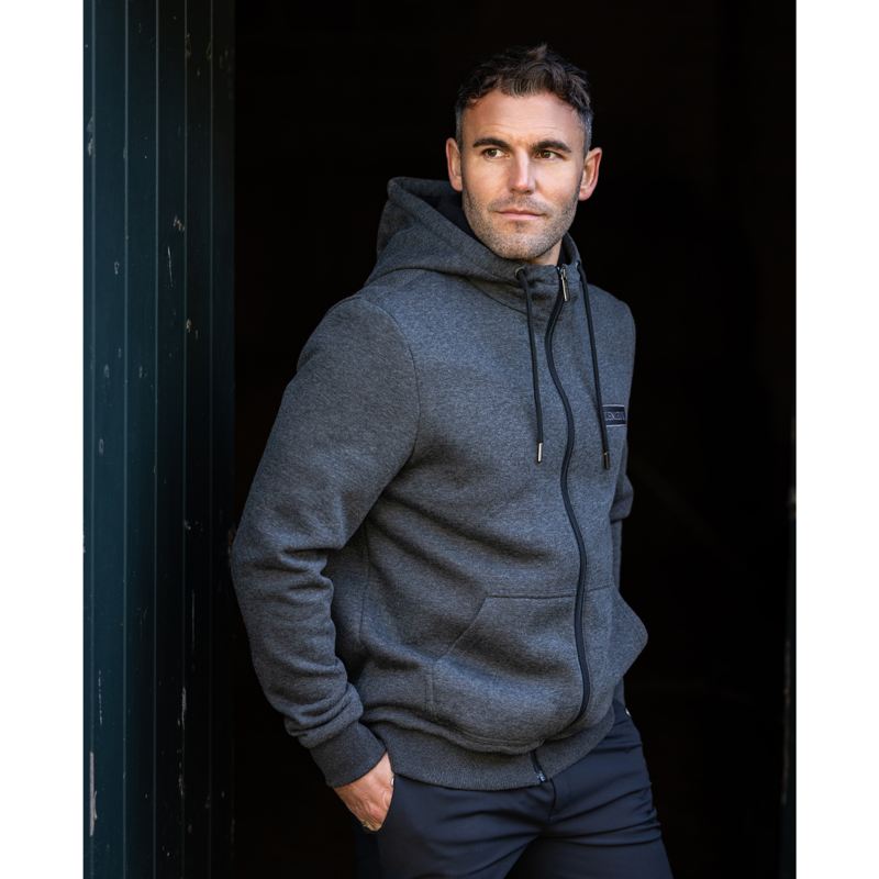LeMieux Men's Zip Through Fleece Hoodie - Graphite-4