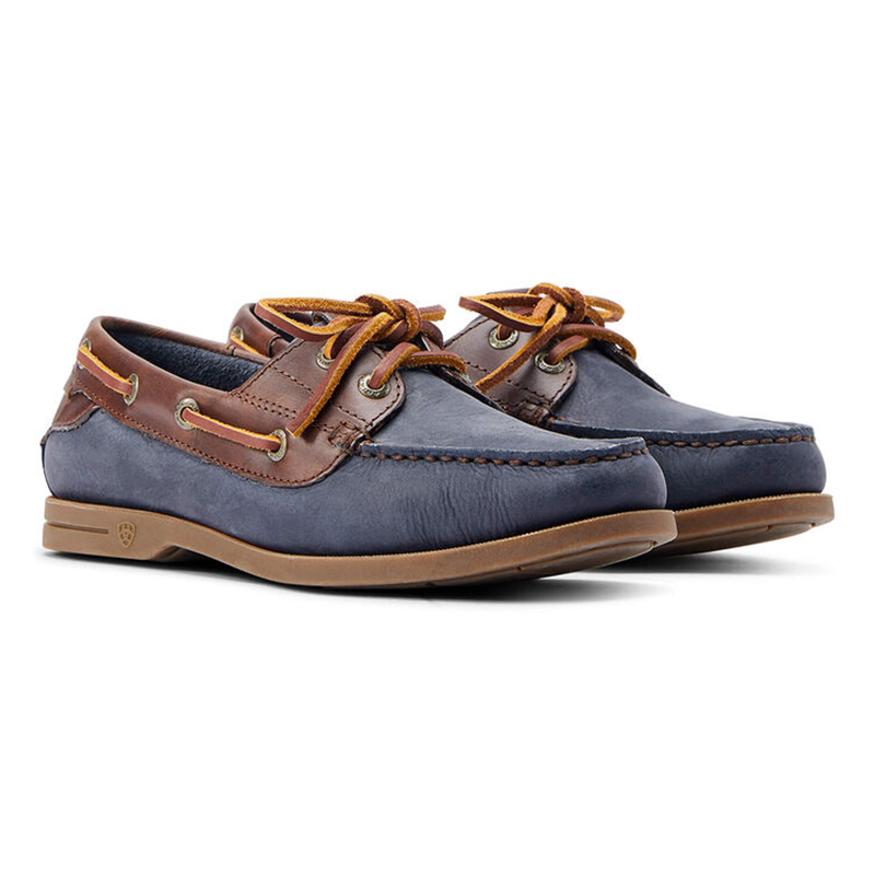 Ariat Women's Antigua Boat Shoe - Navy/Chocolate-5