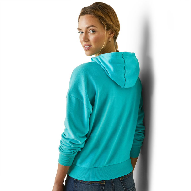 Ariat Women's Just Hoodie - Heather Pool Blue-1