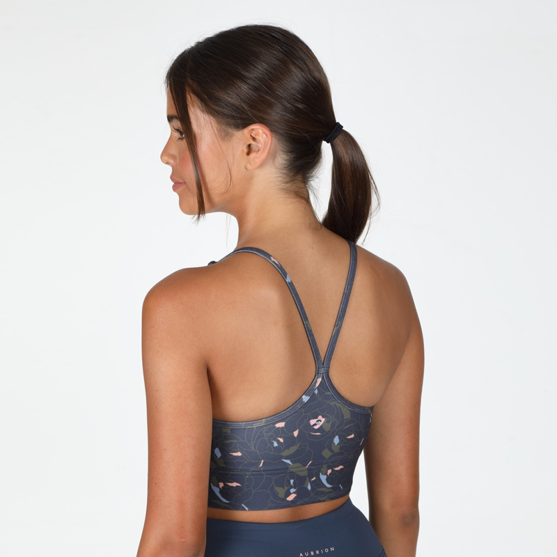 Aubrion Invigorate Sports Bra - Peony Print-1