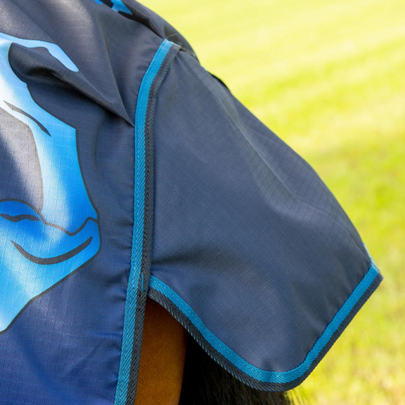 Shires Tempest Original Lite Turnout Combo Rug - Blue Skeleton-3