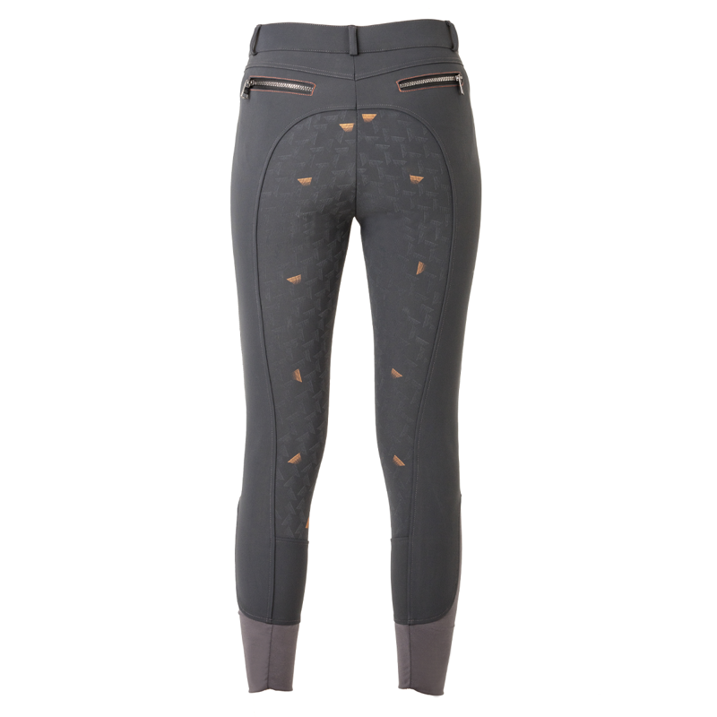 Mark Todd Ladies Elizabeth Sport Breeches - Anthracite/Orange-2