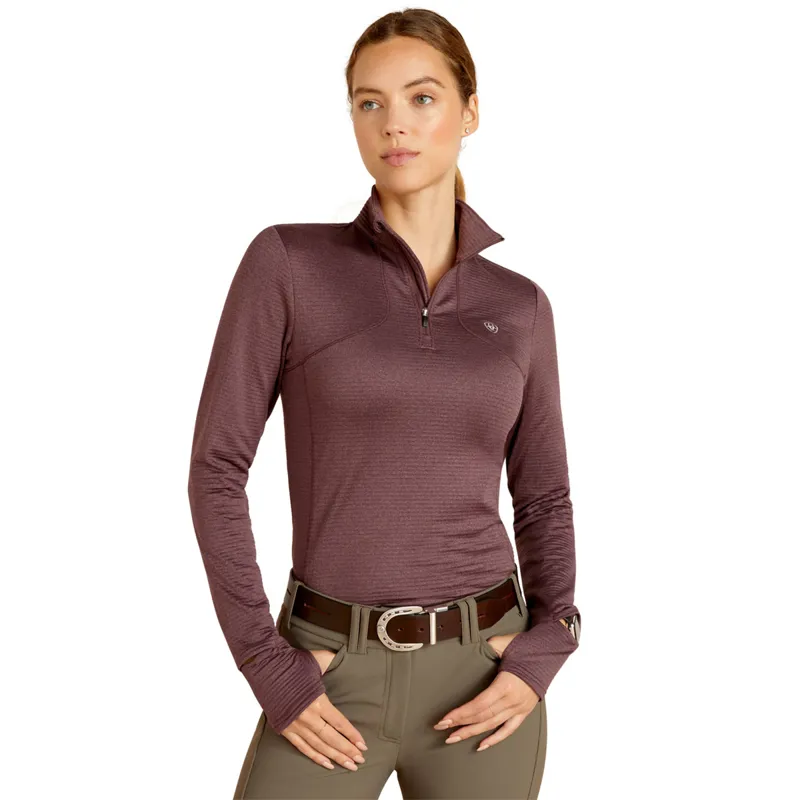 Ariat Women's Gridwork 1/4 Zip Base Layer - Huckleberry