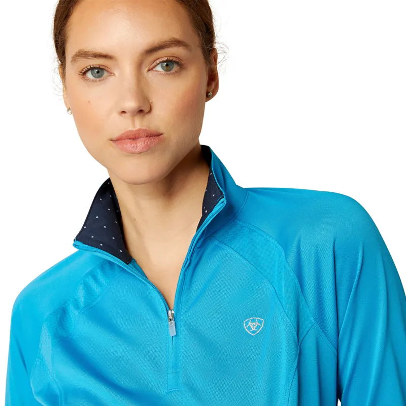 Ariat Women's Sunstopper 2.0 1/4 Zip Base Layer - Hawaiian Surf-2