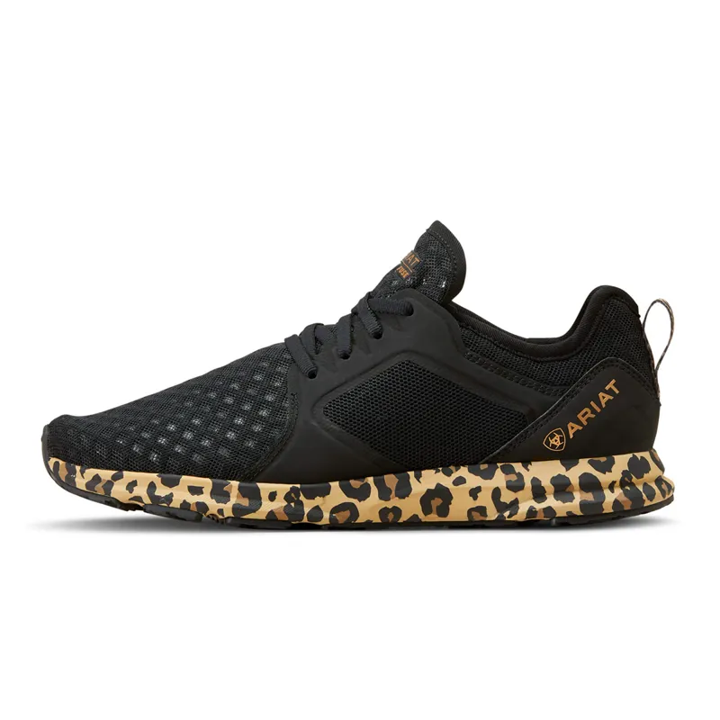 Ariat Women's Fuse Trainers - Black Mesh/Leopard Print-1