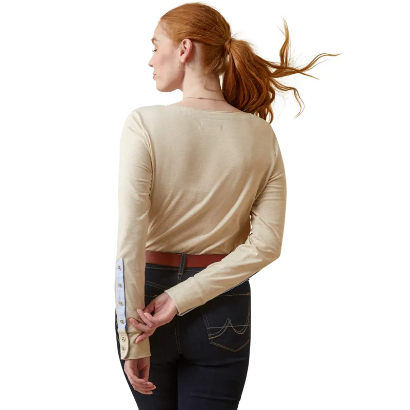 Ariat Women's Olema Long Sleeve Top - Oatmeal Heather-1