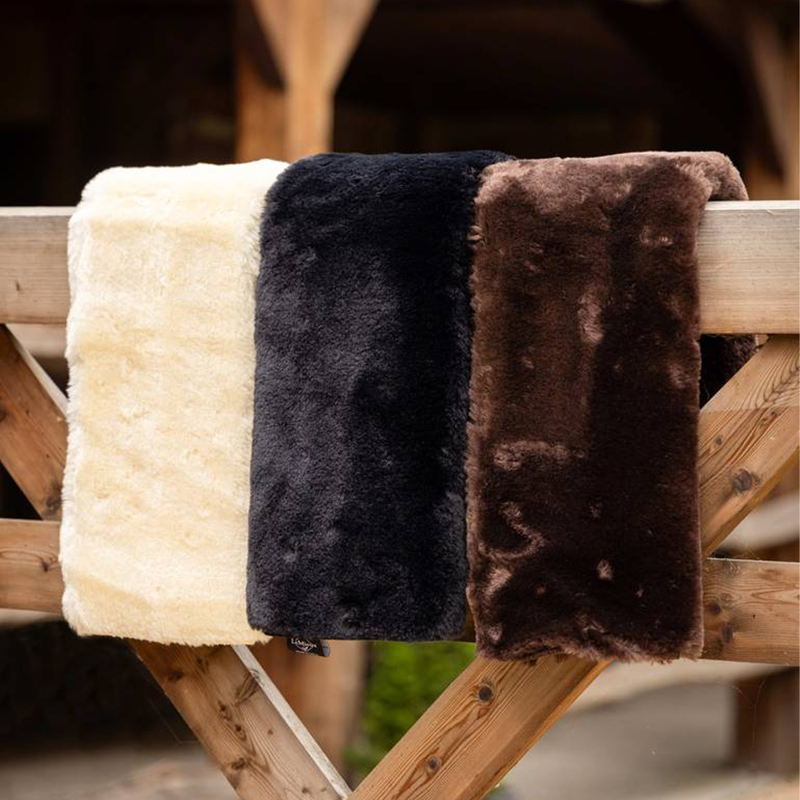 LeMieux Simuwool Dressage Slip On Girth Sleeve - Brown-1