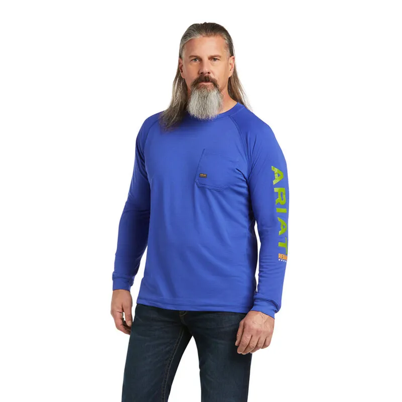 Ariat Men's Rebar Heat Fighter Long Sleeve T-Shirt - Royal Blue