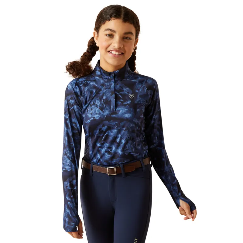 Ariat Youth Lowell 2.0 1/4 Zip Base Layer - Stormy Skies