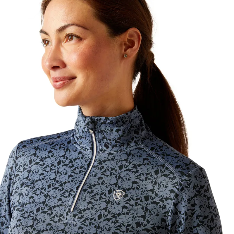 Ariat Women's Prophecy 1/4 Zip Base Layer - Sargasso Sea-2