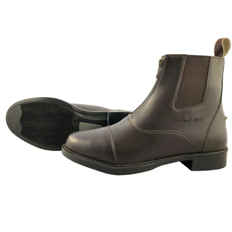 Mark Todd Synthetic Back Zip Jodhpur Boots - Brown