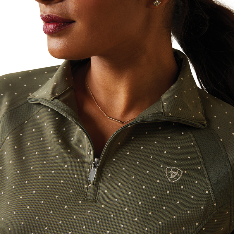 Ariat Women's Sunstopper 2.0 1/4 Zip Baselayer - Beetle Dot-2