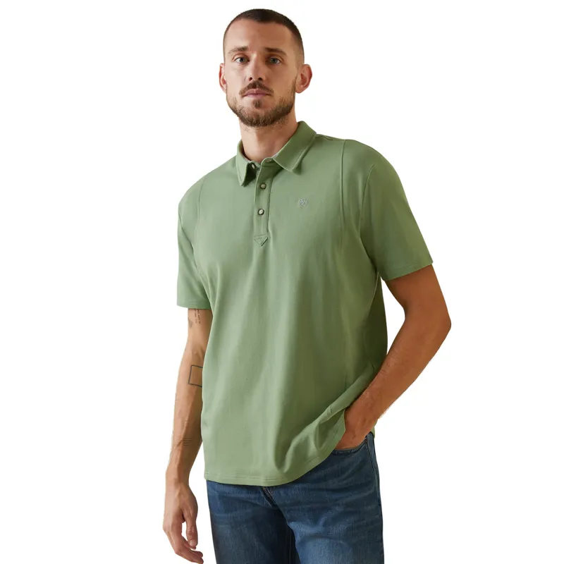 Ariat Men's Medal Button Polo - Basil