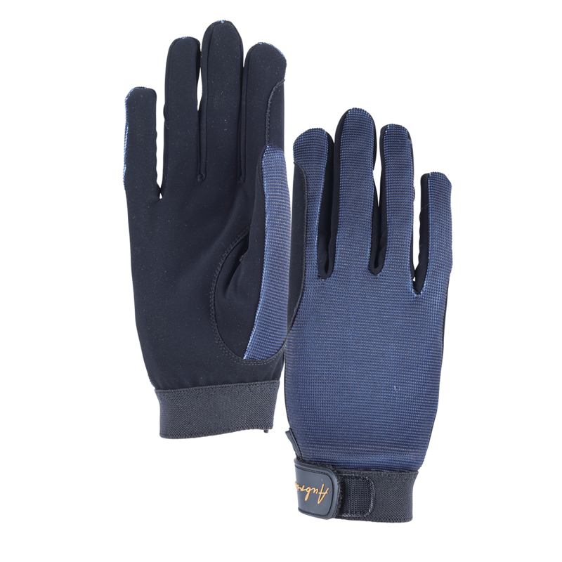 Aubrion Young Rider Team Mesh Gloves - Navy Blue-2
