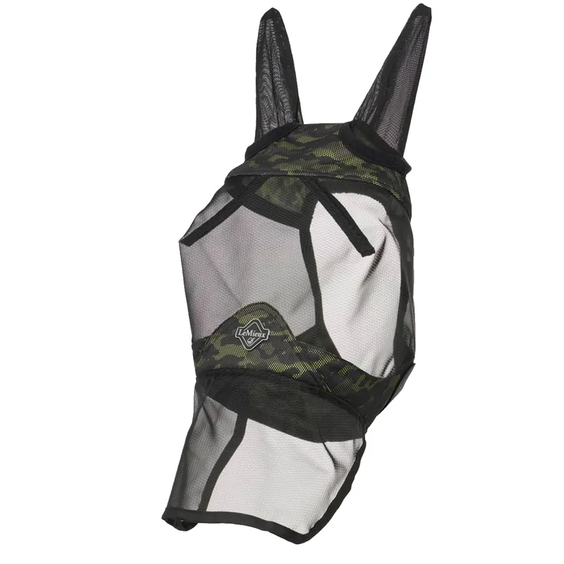 LeMieux Visor-Tek Full Fly Mask - Camo Green