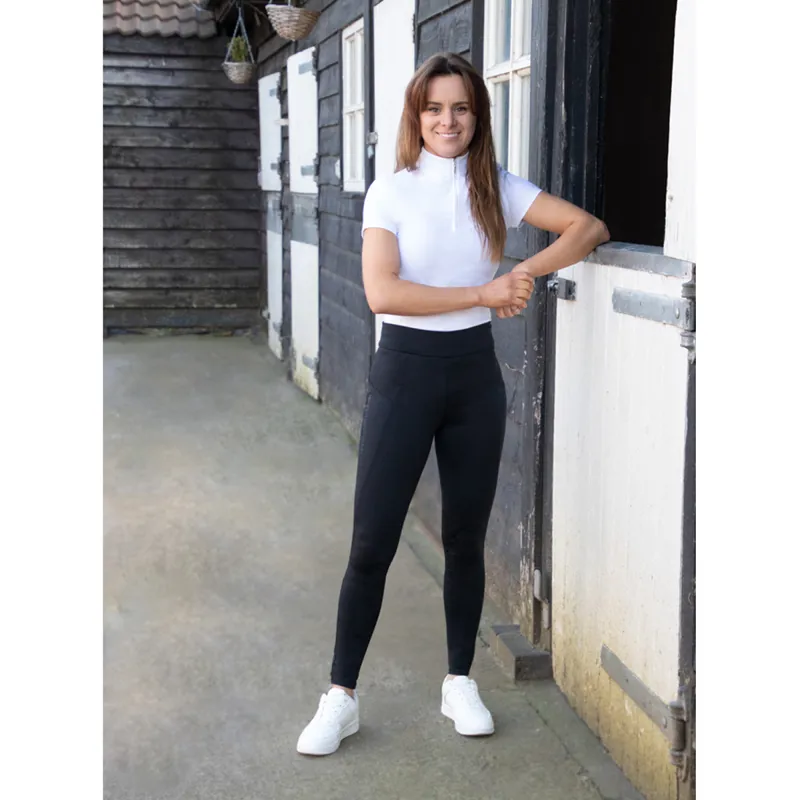 Hy Equestrian Melton Riding Tights - Black-1