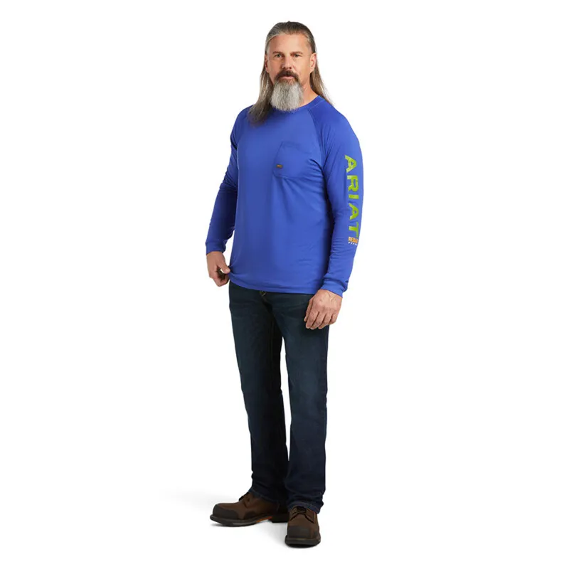 Ariat Men's Rebar Heat Fighter Long Sleeve T-Shirt - Royal Blue-2