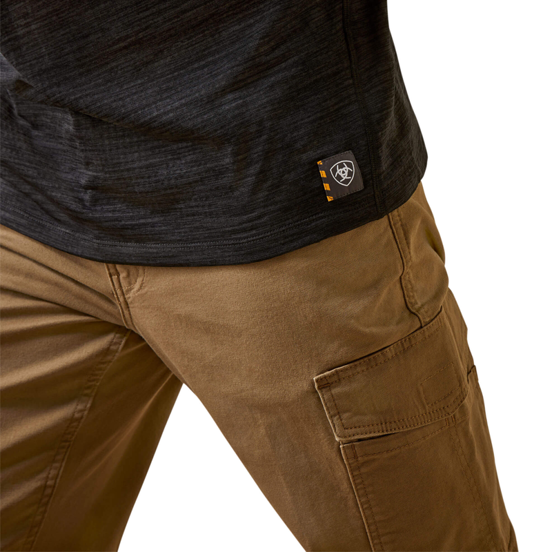 Ariat Men's Rebar Gridwork Baselayer 1/4 Zip Watch Window T-Shirt - Black-2